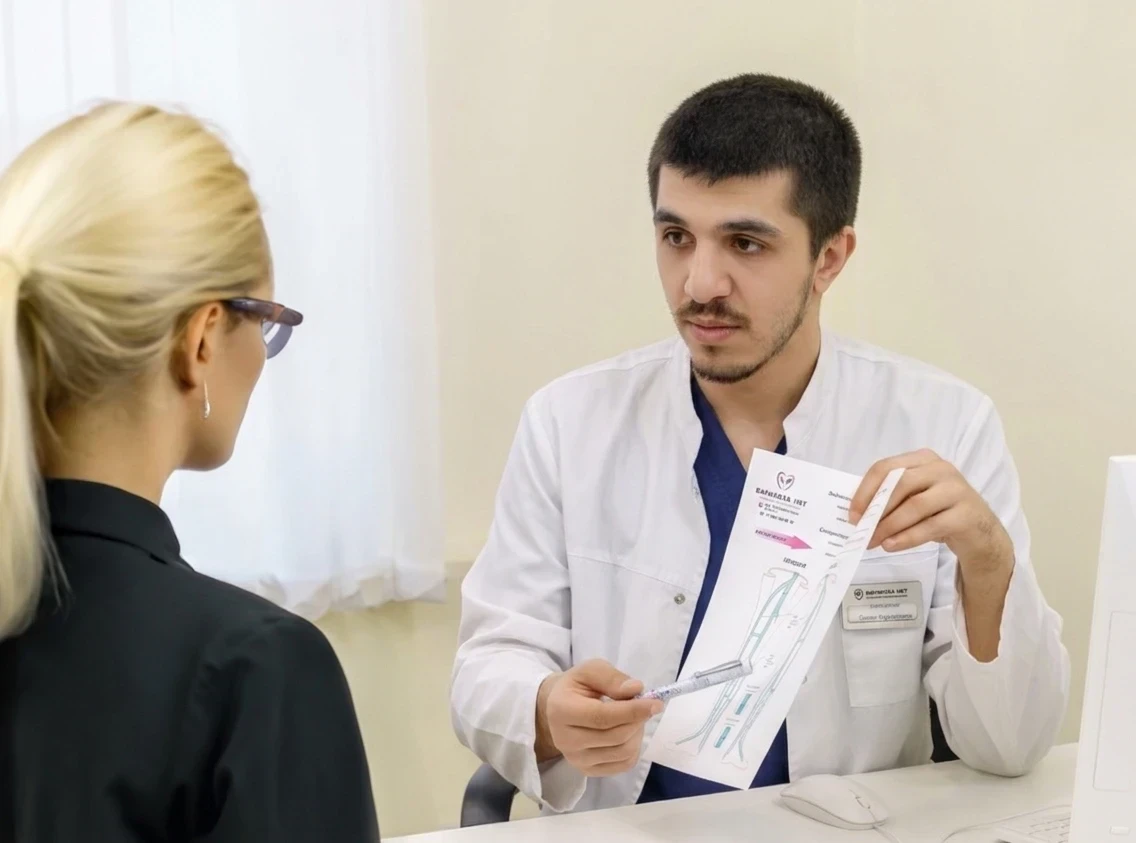 Первичный прием флеболога + УЗИ вен нижних конечностей 990 рублей (вместо 2500 рублей)